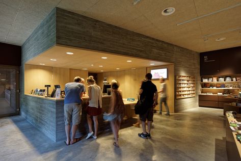 Visitor Center Interior, Comercial Interior Design, Exposed Aggregate Concrete, Board Formed Concrete, Outdoor Path, National Road, Pritzker Prize, Mini Clubman, Information Center