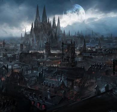 Vampire Castle, Moon Kingdom, Fantasy Town, Dark Castle, Rpg Map, Dark City, 다크 판타지, Fantasy City, Fantasy Castle