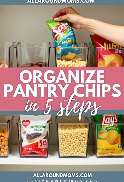 Organizing pantry chips effectively can transform your kitchen storage and make snack selection easier. By implementing a few simple steps, you can create an organized system that maximizes space and keeps chips fresh. This approach not only streamlines your pantry but also ensures you can easily locate and access your favorite snacks when cravings strike. Chip Pantry Organization, Seasoning Packet Organization, How To Store Chips Pantry, Organize Chips In Pantry, Pantry Chip Bag Organization, Chip Organization Pantry, Potato Chip Storage Ideas, Chip Storage Ideas, Pantry Snack Organization