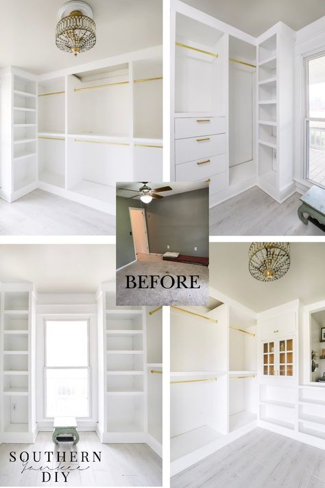 Diy Master Closet, Diy Walk In Closet, Organizing Walk In Closet, Modern Dressing Room, Diy Custom Closet, Master Closet Design, House Closet, Closet Planning, Closet Organization Ideas