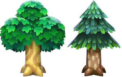 Trees are a type of flora that grow in the the Animal Crossing series. They come in two forms: The Oak/Fruit Tree and the Cedar Tree. Trees cannot die, and are planted by saplings of fruit, depending on the tree. A non-fruit oak tree will become a Cherry Blossom during the Cherry Blossom Festival. All trees become covered in snow during winter and change color during the year to match the seasons. Animal Crossing Wiki, Leaf Animals, Cedar Tree, Animal Crossing Characters, Cherry Blossom Festival, Bamboo Tree, Cedar Trees, Fruit Tree, Money Trees