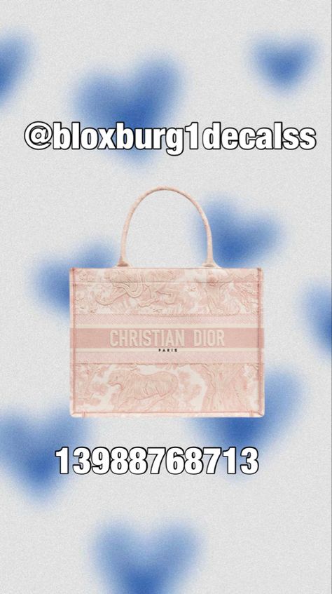 Bloxburg Decals Codes Purses, Bloxburg Prada Codes, Bags Decals Bloxburg, Dior Bloxburg Decal, Bloxburg Purse Code, Purse Decals Bloxburg, Bloxburg Dior Decal Codes, Bag Codes Bloxburg, Purse Decal Bloxburg