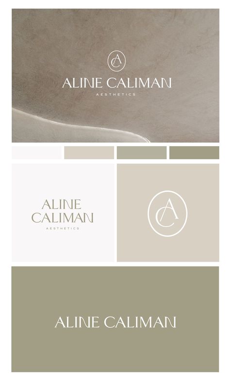 Brand Identity, Logo and Webdesign for Aline Caliman, Esthetician from Waterloo, Canada. Esthetician Branding Design, Spa Brand Identity, Medspa Logo, Med Spa Branding, Esthetician Logo Ideas, Esthetician Website, Esthetician Branding, Esthetician Logo, Waterloo Canada