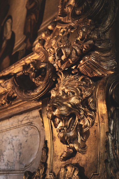 Add an intimate view of a Golden Lion from the Palace of Versailles to your wall. True display of great wealth or luxuriousness. Wall Art options include wall mounting and delivered display ready! Available in various sizes and styles.  POSTERS The poster option is a cost effective way to decorate a wall. Images are printed on poster-type paper which is not glossy and is thinner than photographic paper used for prints. An affordable way to cover those bare walls. These posters look like the photography prints available here from a distance. They won't last nearly as long but it's a great alternative for 40% of the cost for standard photography prints. PRINTS All prints are created with premium quality professional photographic paper. Each is made with an archival value of over 100 years! Deep Gold Aesthetic, Gold Vampire Aesthetic, Golden Royalty Aesthetic, Antique Gold Aesthetic, Dark Opulence Aesthetic, King Aesthetic Gold, Royal Gold Aesthetic, Gold Royal Aesthetic, Gold And Brown Aesthetic