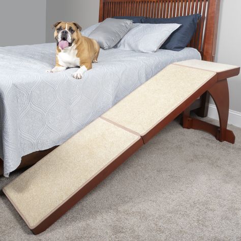 PetSafe CozyUp Wood Dog Bed Ramp, 70"L x 16"W x 25"H - Walmart.com - Walmart.com Bench For End Of Bed, Cat Ramp, Dog Ramp For Bed, Pet Ramp, Dog Stairs, Pet Stairs, Dog Ramp, Bed Dog, Dog Steps