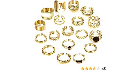 Thunaraz 18Pcs Vintage Knuckle Rings for Women Adjustable Chunky Rings Set Cute Finger Rings Pack : Amazon.ca: Clothing, Shoes & Accessories Rings Pack, Bead Accessories, Affordable Rings, Ring Jewellery Design, Vintage Gold Rings, Thick Ring, Retro Ring, Knuckle Rings, Chunky Rings