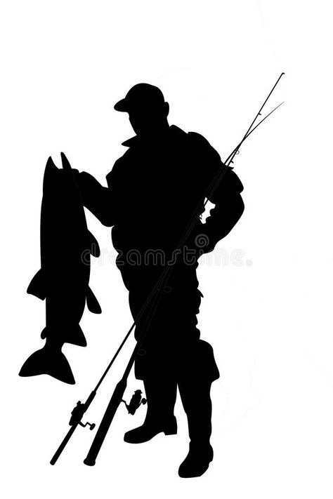 Fishing Sillouhette, Fisherman Silhouette Fishing, Tort Wednesday, Fishing Drawing, Fisherman Silhouette, Western Clip Art, Fishing Silhouette, Grafic Art, Baby Food Jar Crafts