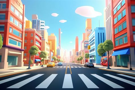 Street Cartoon, Neighborhood Walk, Street Background, City Cartoon, Scenery Background, City Background, Motion Graphics Design, Background 3d, Cartoon Background