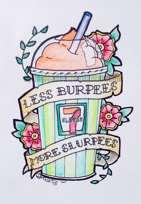 Slushie Tattoo, Slurpee Tattoo, Cup Tattoo, Slushies, Burpees, Tattoo Inspo, Drawing Inspiration, I Tattoo, Ariel