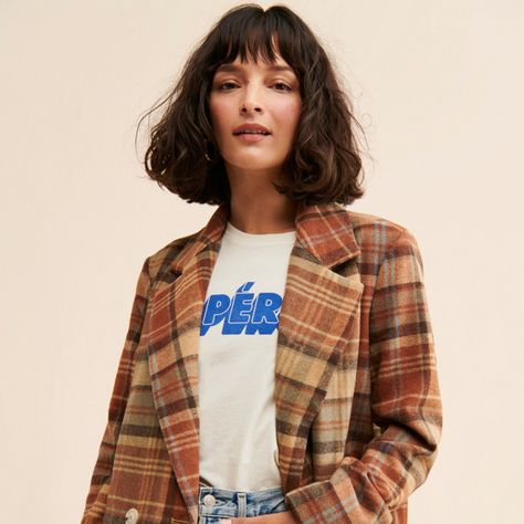 Mari Plaid Blazer Coat | Nuuly Rent Creative Professional Outfits Women, Nuuly Outfit Ideas, Fun Work Outfits, Linen Blazer Outfit, Creative Work Outfit, Plaid Blazer Outfit, Eclectic Fashion Style, Free People Aesthetic, Fall Ootd