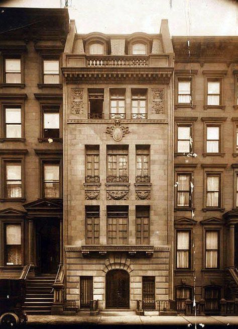 Another special example of the distinctive buildings built so often in the city: 46 W. 56th St., north side, east of Sixth Ave., ca. 1912. The building is still there and retains many of its features, with the added adornment of a Potbelly Sandwich Shop on the ground floor. This was the Goraud Building, named after Jackson Gouraud who bought it around 1908. It was one of several limestone mansions that had replaced the neighborhood's "comfortable rows of identical brownstones," according to the 1930s New York Apartment, 40s New York, 1920s Nyc Apartment, 19th Century New York, 1920s House Aesthetic, 1940s Apartment New York, 1920s Apartment Building, 1920 City Aesthetic, 1920s New York Apartment