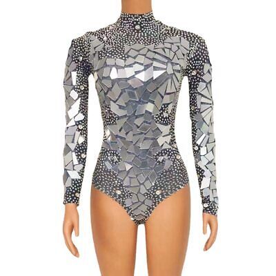 Great Shopping Sparkly Silver Rhinestones Women's Outfit Dance Costume Performance Costume, Women's Dresses Sequin Leotard, Rhinestone Mirror, Outfit Dance, Birthday Party Outfit, Dance Stage, Performance Stage, Jazz Costumes, Red Costume, Woman Birthday Party