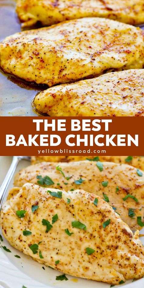 The Best Baked Chicken, Best Baked Chicken, Easy Baked Chicken Breast, Murgh Makhani, Baked Chicken Breasts, Juicy Baked Chicken, Oven Baked Chicken Breasts, Chicken Breast Recipes Baked, Baked Chicken Tenders