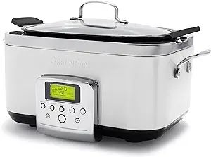 GreenPan Elite 8-in-1 Programmable 6 Quart Electric Slow Cooker,Dishwasher Safe Lid & Removable Crock, PFAS-Free Healthy Ceramic Nonstick Multi-Cooker,Sear, Sauté/Brown,Steam Basket,Roast, Cream White Steam Veggies, Modern Appliances, Slow Cookers, Small Kitchen Appliances, Kitchen Items, Kitchen Essentials, Slow Cooker Recipes, Crock Pot, Slow Cooker