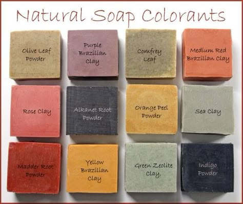 Soaps using natural colorants are free of artificial dyes. The colors produced are typically more earthy. Perfect foe those looking to use less artificial ingrediants on their skin. Soap Combinations, Types Of Soap, Natural Soap Colorants, Soap Packaging Diy, Natural Soaps Recipes, Natural Colorants, Goat Milk Bath, Homemade Soap Bars, Diy Soap Bars