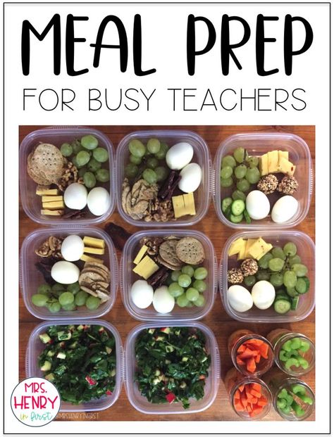 Easy and Healthy Meal Prep Ideas for teachers!! @mrshenryinfirst Healthy School Lunches For Teachers, Teacher Lunch Ideas Easy Recipes, Easy Teacher Meal Prep, Healthy Lunch Ideas For Teachers, Easy School Lunches For Teachers, Healthy Portioned Meals, Teacher Lunch Ideas Healthy, Easy Lunch Ideas For Teachers, Healthy Lunches For Teachers