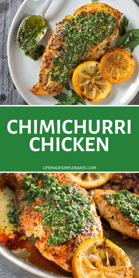 Chicken Chimichurri, Chimichurri Chicken, Life Made Simple, Pan Chicken Fajitas, Simple Chicken, Chimichurri Sauce, Yum Yum Chicken, Easy Chicken, Chicken Dinner