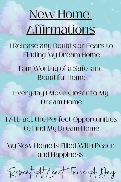 Using the Law of Attraction to Find Your Dream Home! ✨ Dream House Affirmation, Manifesting New Home, New House Affirmations, Dream Home Affirmations, New Home Manifestation, New Home Affirmations, Manifesting House, Home Affirmations, Grabovoi Codes