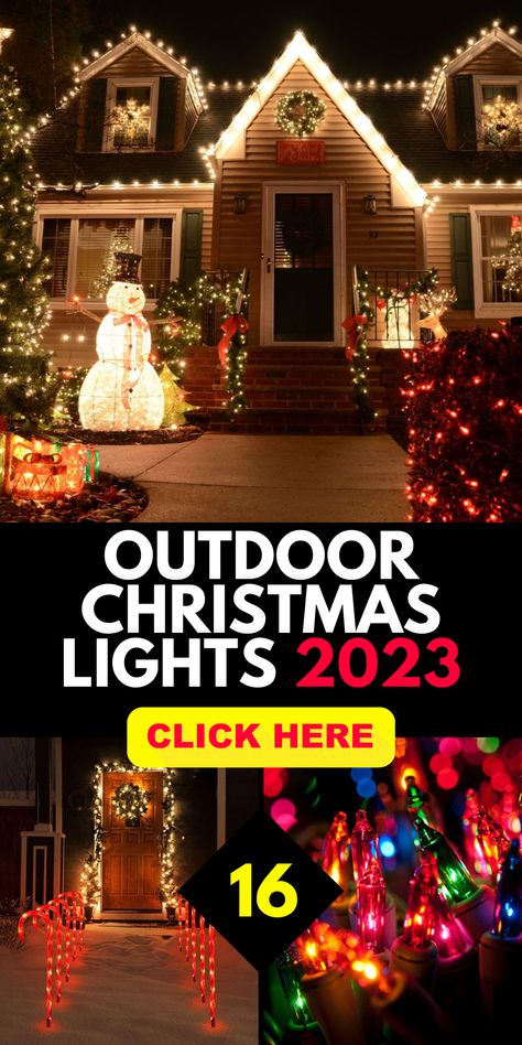 Unveil the beauty of outdoor Christmas lights on house exteriors. Explore colored displays, elegant white setups, and creative DIY ideas to transform your home into a winter wonderland. Make your house shine brightly during the holiday season, capturing the attention and admiration of passersby. Exterior Christmas Lights, Colored Christmas Lights, Christmas Lights Outside, White Christmas Lights, Christmas House Lights, Porch Colors, Unique Christmas Decorations, Christmas Porch Decor, Christmas Decorations Diy Outdoor