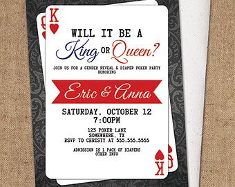 Gender Reveal Poker Party invitation Baby Reveal Ideas To Parents, Boy Gender Reveal, Baby Reveal Party, Poker Party, Gender Party, Parenting Inspiration, Gender Reveal Invitations, Baby Gender Reveal, Baby Reveal