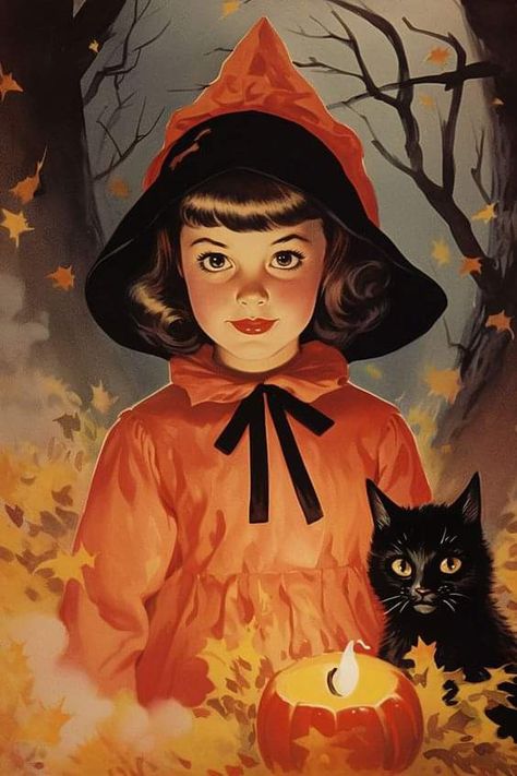 Free Halloween Pictures, Halloween Witch Costumes, Vintage Halloween Cards, Vintage Halloween Art, Vintage Halloween Witch, Vintage Halloween Images, Autumn Witch, Witch Pictures, Image Halloween