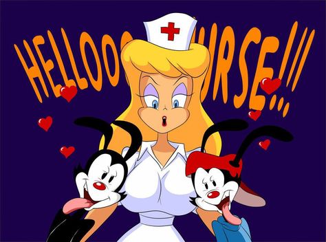 Animaniacs Hello Nurse, Wakko Warner, Disney Canvas Paintings, Cartoons 1990s, Nurse Cartoon, Cartoons Characters, Tiny Toons, Old Cartoon Shows, Tex Avery