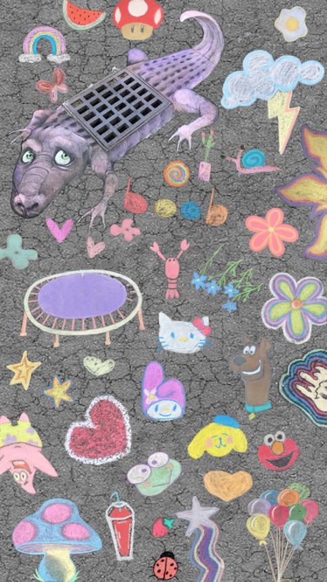 :-) #chalk #chalkart #summeraesthetic #summer #hellokitty Hello Kitty Chalk Art, Preppy Diys, Chalk Aesthetic, Aesthetic Chalk Art, Chalk Sidewalk, Fun Chalk Art, Chalk Ideas, Chalk Wall, Sidewalk Chalk Art