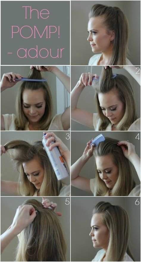 The Pompadour - Missy Sue Hilary Duff Hair, Head Braid, Missy Sue, Pompadour Hairstyle, Classic Hairstyles, Prom Hairstyles, Pompadour, Medium Hair, Hair Dos