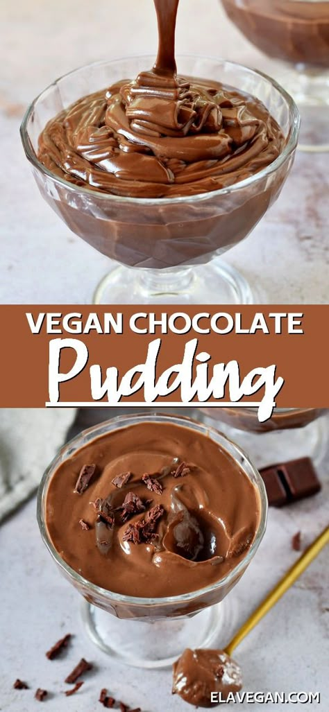 Paleo Chocolate Pudding, Vegan Chocolate Pudding, Healthy Pudding, Vegan Pudding, Chocolate Pudding Recipes, Family Desserts, Dairy Free Chocolate, Vegan Dessert Recipes, Chocolate Pudding