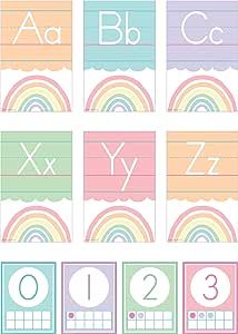 Teacher Created Resources Pastel Pop Alphabet Bulletin Board (TCR8409) Pastel Classroom Bulletin Boards, Pastel Classroom Theme, Alphabet Bulletin Board, Calendar Bulletin Boards, 11 Number, Fun Alphabet, Preschool Classroom Decor, Math Operations, Teacher Helper