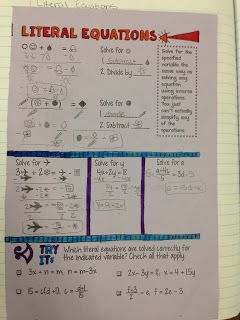 Math Dyal: Lovin' Literal Equations. Free notes download for teaching literal equations with symbols Solving Literal Equations, Literal Equations Notes, Literal Equations Activity, Algebra Projects, Algebra Interactive Notebooks, Literal Equations, Writing Linear Equations, Maths Teacher, Solving Linear Equations