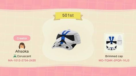 Animal Crossing Star Wars Design, Acnh Star Wars, Pixel Art Acnh, Animal Crossing Star Wars, Acnh Disneyland, Jedi Symbol, Acnh Pattern, 501st Clone Trooper, Ac Codes