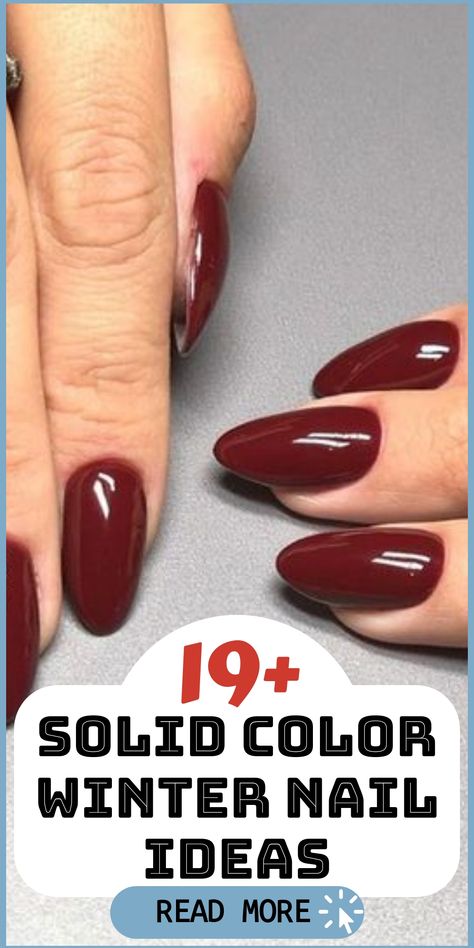 Elevate your winter nail game with chic and vibrant solid color nail ideas. Whether you opt for a deep burgundy, icy blue, or shimmering silver hue, these options will add a bold and stylish touch to your fingertips. Perfect for those who appreciate sleek, modern manicures that stand out in the frosty season. Embrace simplicity and sophistication with these winter nail ideas that are sure to make a statement in any snowy setting. Dip Colors For Nails Winter, Winter Nail Colour 2024, Winter Holiday Nails Simple, Winter Nail Colors 2024 Gel, Colorful Winter Nails, Nails 2024 Winter Trends, Dark Dip Nails, Current Nail Trends 2024, Winter Almond Acrylic Nails