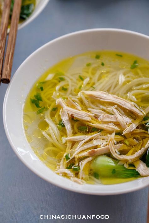 Chinese Chicken Noodle Soup, Chinese Rice Noodles, Asian Chicken Noodle Soup, Chicken Rice Noodles, Sichuan Food, Rice Noodle Soups, Potato Salads, Marion's Kitchen, Chinese Foods