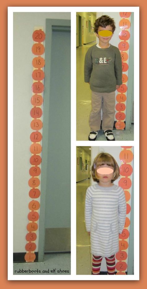 Here's a great set of nonstandard measurement activities using pumpkins. Measuring Height Kindergarten, Measurement Preschool, Kindergarten Measurement Activities, Halloween Measurement, Nonstandard Measurement, Pumpkins Kindergarten, Measurement Kindergarten, Pumpkin Unit, Measuring Height