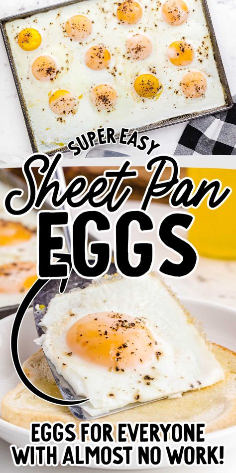 Sheet Pan Eggs, Fried Egg Recipes, Egg Sandwich Breakfast, Breakfast For A Crowd, Over Easy Eggs, Family Breakfast, Eggs Recipe, Large Crowd, Yummy Lunches