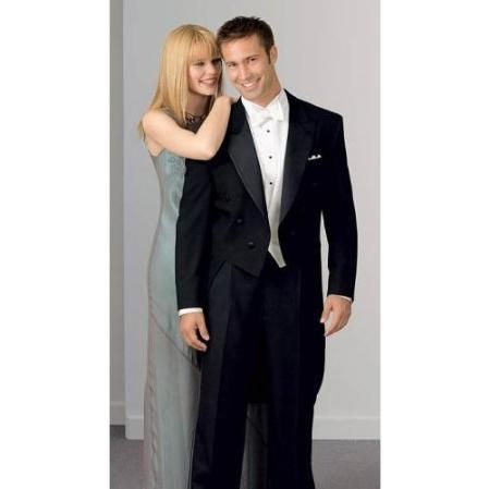 Get a perfect formal look with black wool tail coat. Mens Evening Wear, Formal Dress For Men, Tuxedo Styles, Tuxedo With Tails, Modern Tuxedo, Black Tie Tuxedo, Vest And Bow Tie, Wedding Tuxedo, White Bow Tie