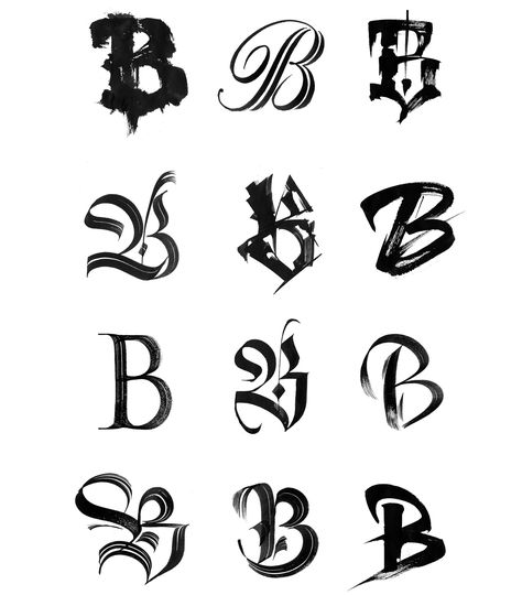 We got our “B” redesigned, with one for any occasion. ~ Bunker Letter B Tattoo, Lettering Fonts Design, Letras Cool, Calligraphy Letters Alphabet, Tattoo Fonts Alphabet, Graffiti Lettering Alphabet, Gothic Lettering, Tattoo Lettering Design, Chicano Lettering