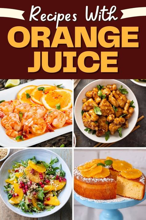 Try these recipes with orange juice for dishes with incredible flavor! From cake to pasta to ham, orange juice is a welcome addition to so many meals. Recipes With Orange Juice Concentrate, Recipes To Use Up Orange Juice, What To Make With Orange Juice, Cooking With Orange Juice, Things To Make With Orange Juice, Recipes With Oranges Dinner, Orange Concentrate Recipes, Orange Juice Concentrate Recipes, Uses For Orange Juice