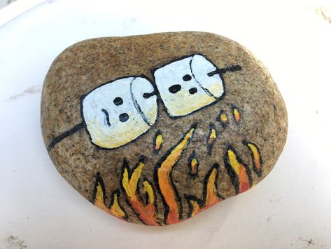 Fun Rock Painting, Simple Rock Designs, What To Paint On A Rock, Cute Rock Ideas, Among Us Rock Painting, Rock Painting For Kids Easy, Rocks To Paint, Fun Painted Rocks, Diy Rock Painting