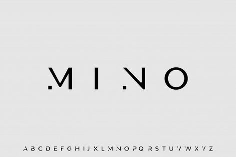 Mino, elegant minimal font alphabet vect... | Premium Vector #Freepik #vector #typography #alphabet #font #text Logo Font Design, Typographie Logo, Font Love, Alfabet Font, Font Logotype, Inspiration Typographie, Minimal Font, Logo Youtube, Business Fonts