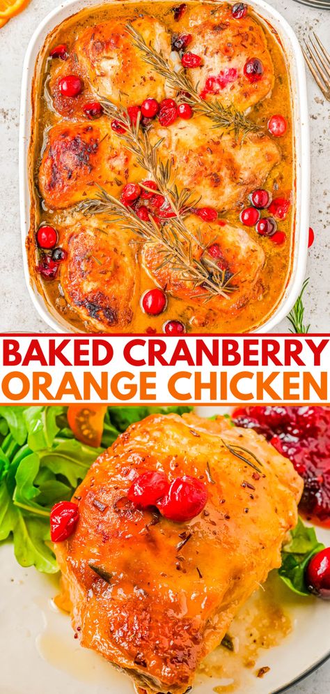 Baked Cranberry Orange Chicken - Averie Cooks Cranberry Orange Chicken, Making A Turkey, Recipe For Baked Chicken, Baked Chicken Breasts, Cranberry Orange Sauce, Baked Chicken Recipes Easy, Cranberry Chicken, Leftover Cranberry Sauce, Averie Cooks