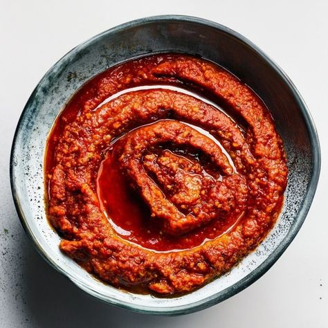 Homemade Harissa Paste Recipe - Instacart Harissa Paste Recipe, Homemade Harissa, Harissa Recipes, Harissa Paste, Paste Recipe, Caraway Seeds, Chili Paste, Eastern Cuisine, Dried Tomatoes