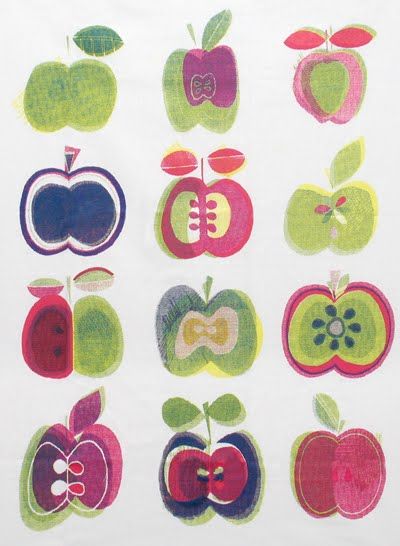 Illustrator Pattern Design, Colorful Objects, Apple Illustration, Apple Pattern, Apple Print, Apple Varieties, Coloured Paper, Apple Art, Apple Prints