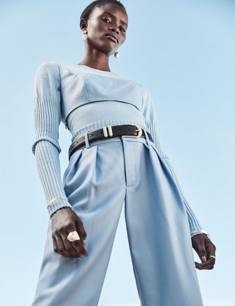 Photography: Isa Sanchez Pastel Blue Outfit, Outfit Edit, Work From Home Outfit Ideas, Modern Fashion Outfits, Sydney Style, Work From Home Outfit, Modern Style Design, Creative Content, Office Outfit