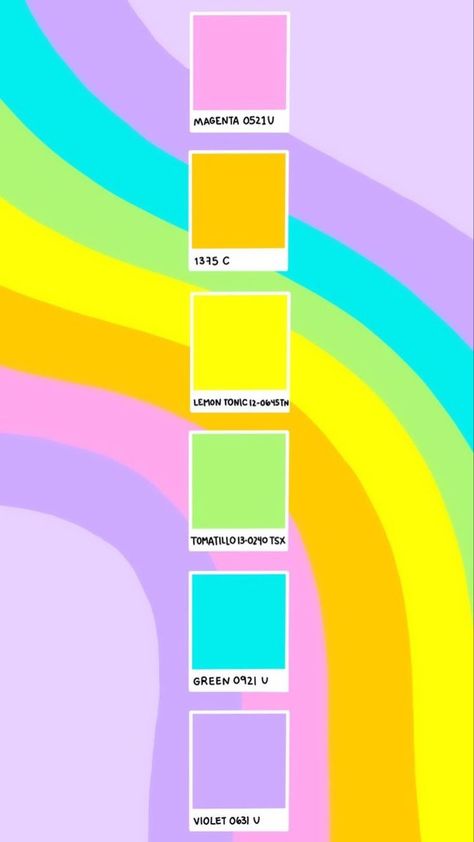 Retro Color Palette Pastel, Rainbow Paint Palette, Bright Rainbow Color Palette, Cookie Aestethic, Fun Branding Color Palette, Fun Color Pallets, Lisa Frank Color Palette, Fun Bright Color Palette, Neon Colours Aesthetic