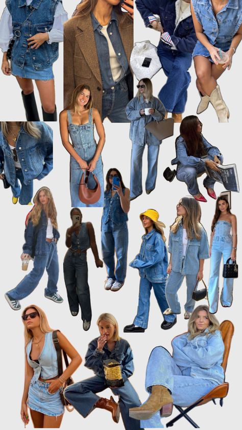 Denim Party, Canadian Tuxedo, Monochromatic Outfit, Festival Outfits, Festival, Clothes