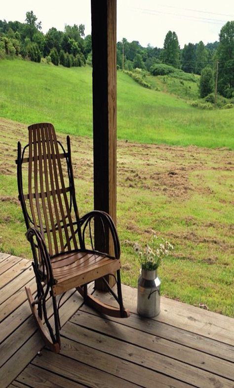 Country Rocking Chair Rocks Decor, Front Porch Rocking Chairs, Rocking Chair Porch, Country Porch, Balance Art, Rock Decor, Wooden Chair, Country Life, Children's Books