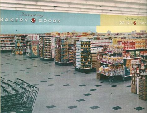 Vintage Supermarket, Retro Grocery, Supermarket Sweep, Vintage Grocery, Vintage Mall, Grocery Supermarket, Vintage Stores, Vintage Food, Grocery Stores