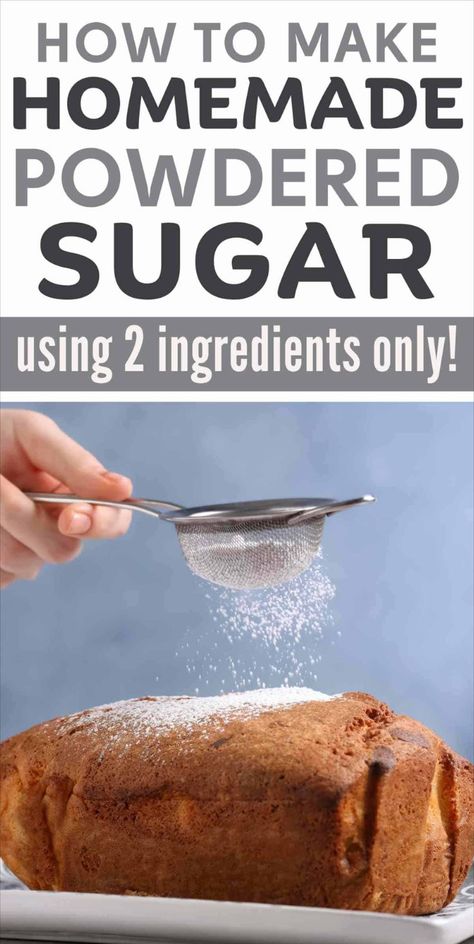 homemade powdered sugar sprinkled on bread Diy Baking Powder, What To Make With Powdered Sugar, How To Make Powdered Sugar, Substitute For Powdered Sugar, Diy Powdered Sugar, Homemade Powdered Sugar, Vanilla Icing Recipe, Homemade Baking Powder, Make Powdered Sugar